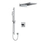 Riobel Paradox Square 3-Way Shower System with Hand Shower Rail, Rain Shower Head, and Cascade Shower Head
