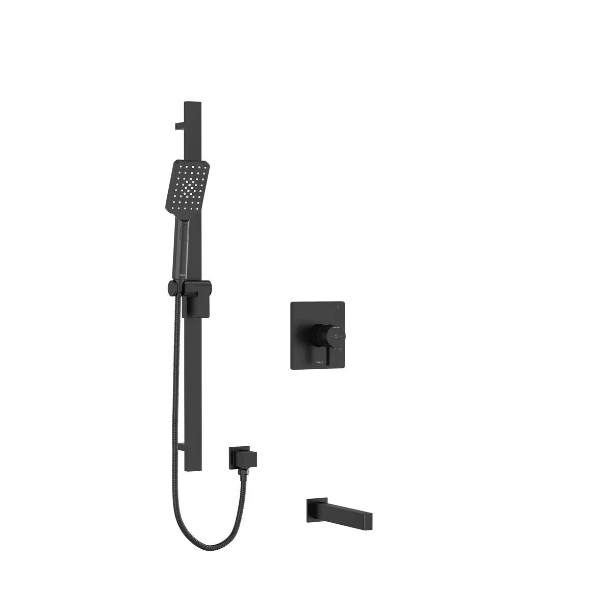 Riobel Paradox Square 2-Way System with Spout and Hand Shower Rail