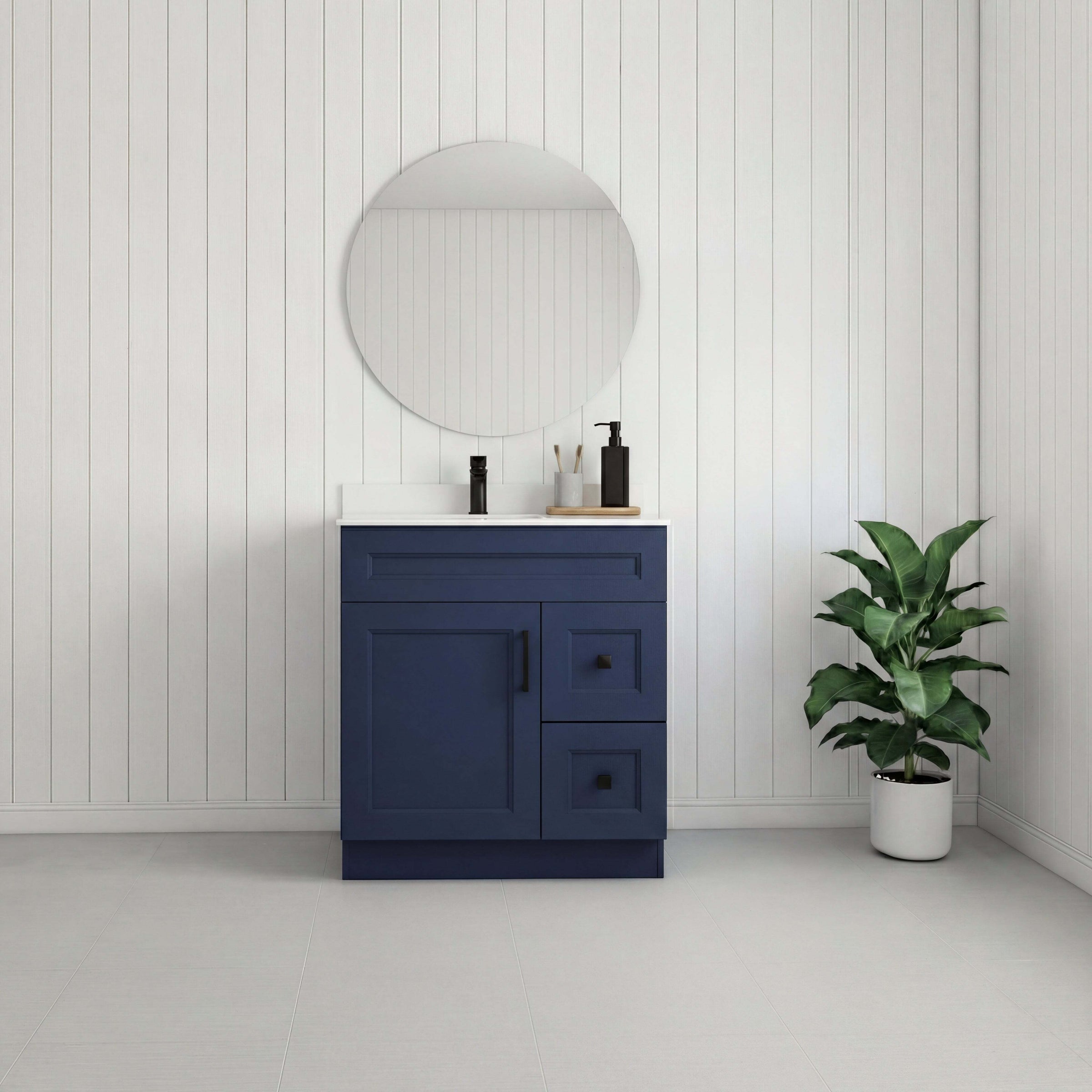 Tesoro 30" Shaker Bathroom Vanity With Quartz Countertop (Solid Wood)