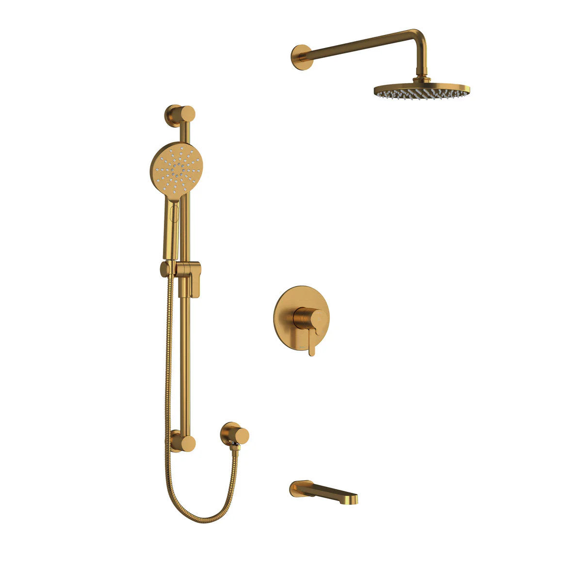 Riobel Nibi 3-Way Shower System: Hand Shower Rail, Shower Head and Tub Spout