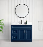 Tesoro 42" Shaker Bathroom Vanity With Quartz Countertop (Solid Wood)-Left Side Drawers