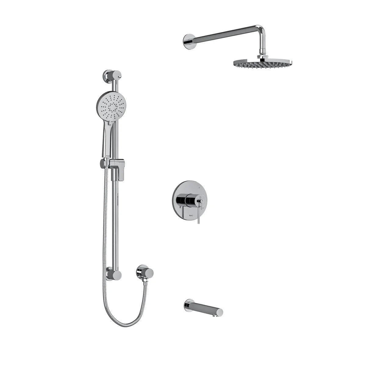 Riobel CS 3-Way Shower System with Hand Shower Rail, Shower Head, and Tub Spout