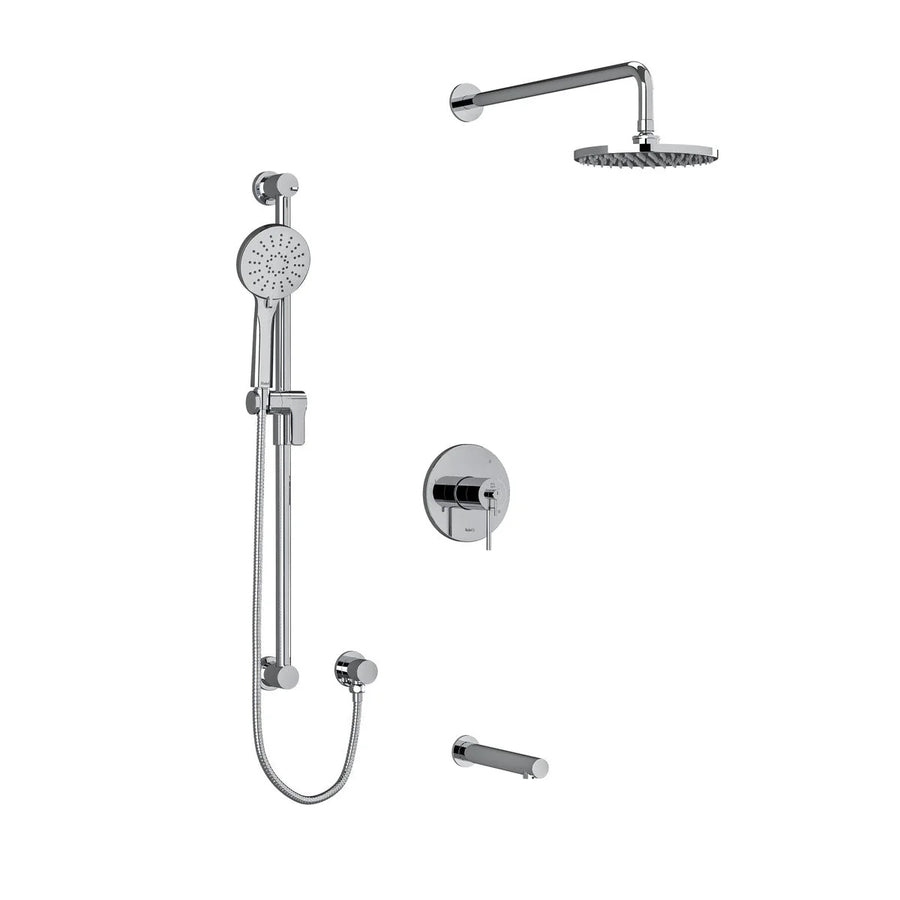 Riobel CS 3-Way Shower System with Hand Shower Rail, Shower Head, and Tub Spout