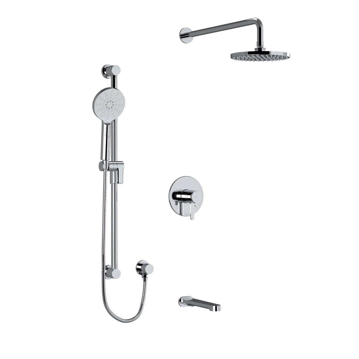 Riobel Nibi 3-Way Shower System: Hand Shower Rail, Shower Head and Tub Spout