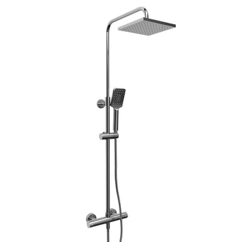 Riobel Duo Rail with 1/2 Inch External Thermostatic Bar and Square Shower Head
