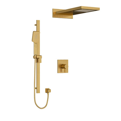Riobel Paradox Square 3-Way Shower System with Hand Shower Rail, Rain Shower Head, and Cascade Shower Head