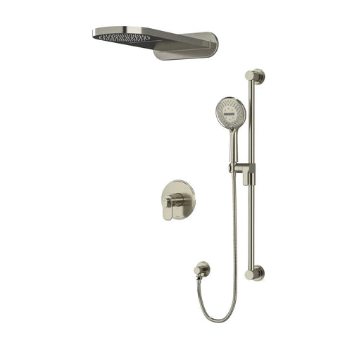 Riobel Arca 3-Way Shower System with Hand Shower Rail, Rain Shower Head, and Cascade Shower Head