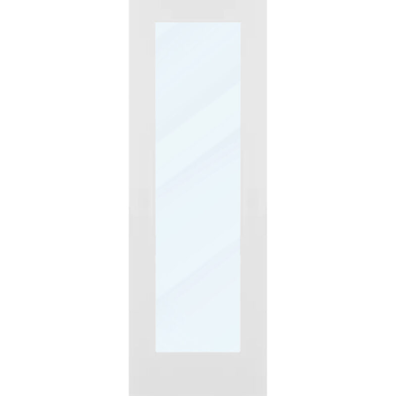 Clear Glass 26 inch x 80 inch x 1 38 inch 1 Panel Interior Door Primed White With Tempered Glass.jpg