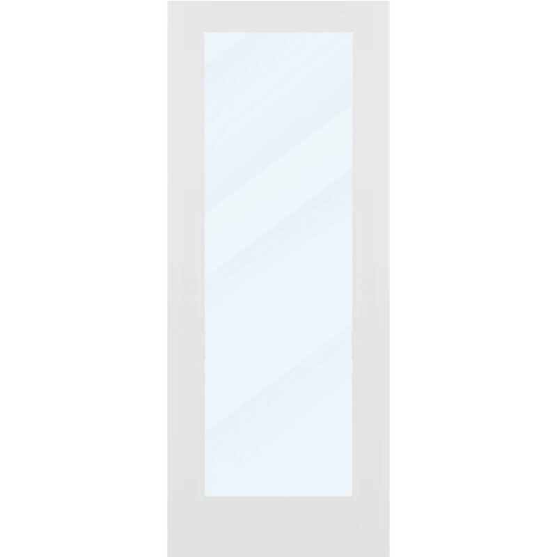 Clear Glass 32 inch x 80 inch x 1 38 inch 1 Panel Interior Door Primed White With Tempered Glass.jpg