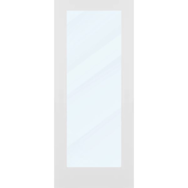 Clear Glass 34 inch x 80 inch x 1 38 inch 1 Panel Interior Door Primed White With Tempered Glass.jpg