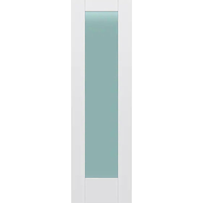 Frosted Glass 24 inch x 80 inch x 1 38 inch 1 Panel Interior Door Primed White With Tempered Glass.jpg