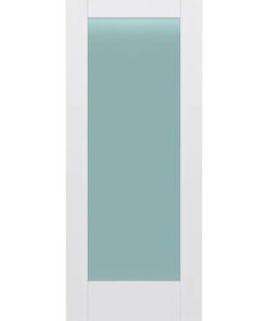 Frosted Glass 34 inch x 80 inch x 1 38 inch 1 Panel Interior Door Primed White With Tempered Glass.jpg