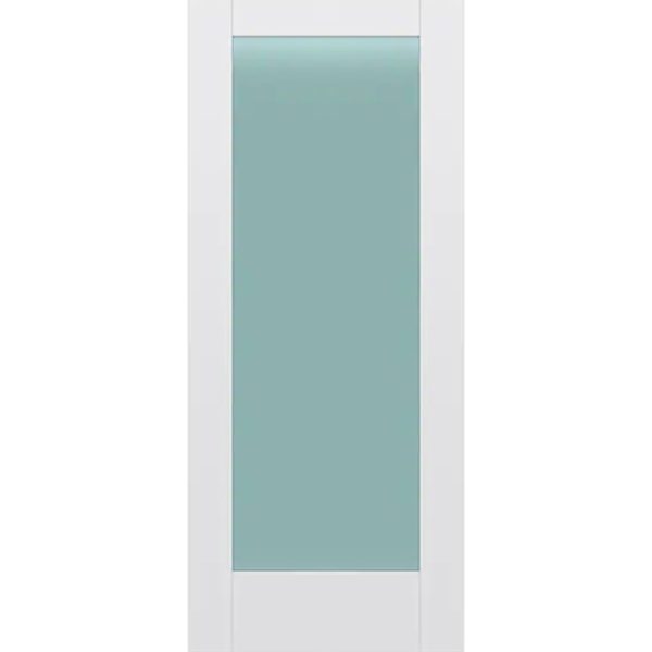 Frosted Glass 34 inch x 80 inch x 1 38 inch 1 Panel Interior Door Primed White With Tempered Glass.jpg