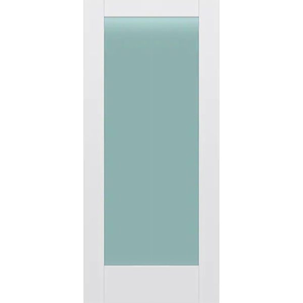 Frosted Glass 36 inch x 80 inch x 1 38 inch 1 Panel Interior Door Primed White With Tempered Glass.jpg