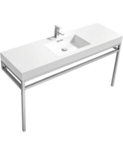 Haus 60 Single Sink Stainless Steel Console With White Acrylic Sink 4.jpg