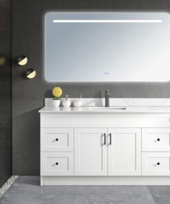 Tesoro 60 Single Sink Shaker Bathroom Vanity With Quartz Countertop MDF.jpg