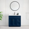 Tesoro 36″ Blue Shaker Bathroom Vanity With Quartz Countertop (Solid Wood)