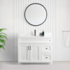 Tesoro 42″ White Shaker Bathroom Vanity With Quartz Countertop (Solid Wood)