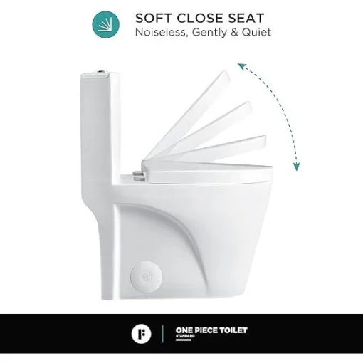 dual flush elongated one piece toilet bowl soft close seat with high efficiency dual flush in white hbdepot 11