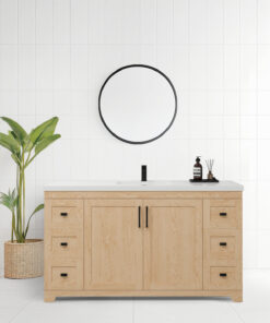 Bridgeport 60 Solid Wood Vanity with Quartz Countertop