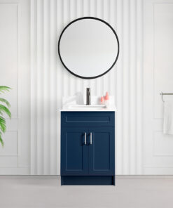 Tesoro 24″ Shaker Bathroom Vanity In Blue With Quartz Countertop (MDF)