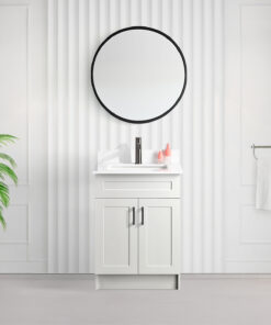 Tesoro 24″ Shaker Bathroom Vanity In white With Quartz Countertop (MDF)