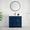 Tesoro 36″ Shaker Bathroom Vanity In Blue With Quartz Countertop (MDF)