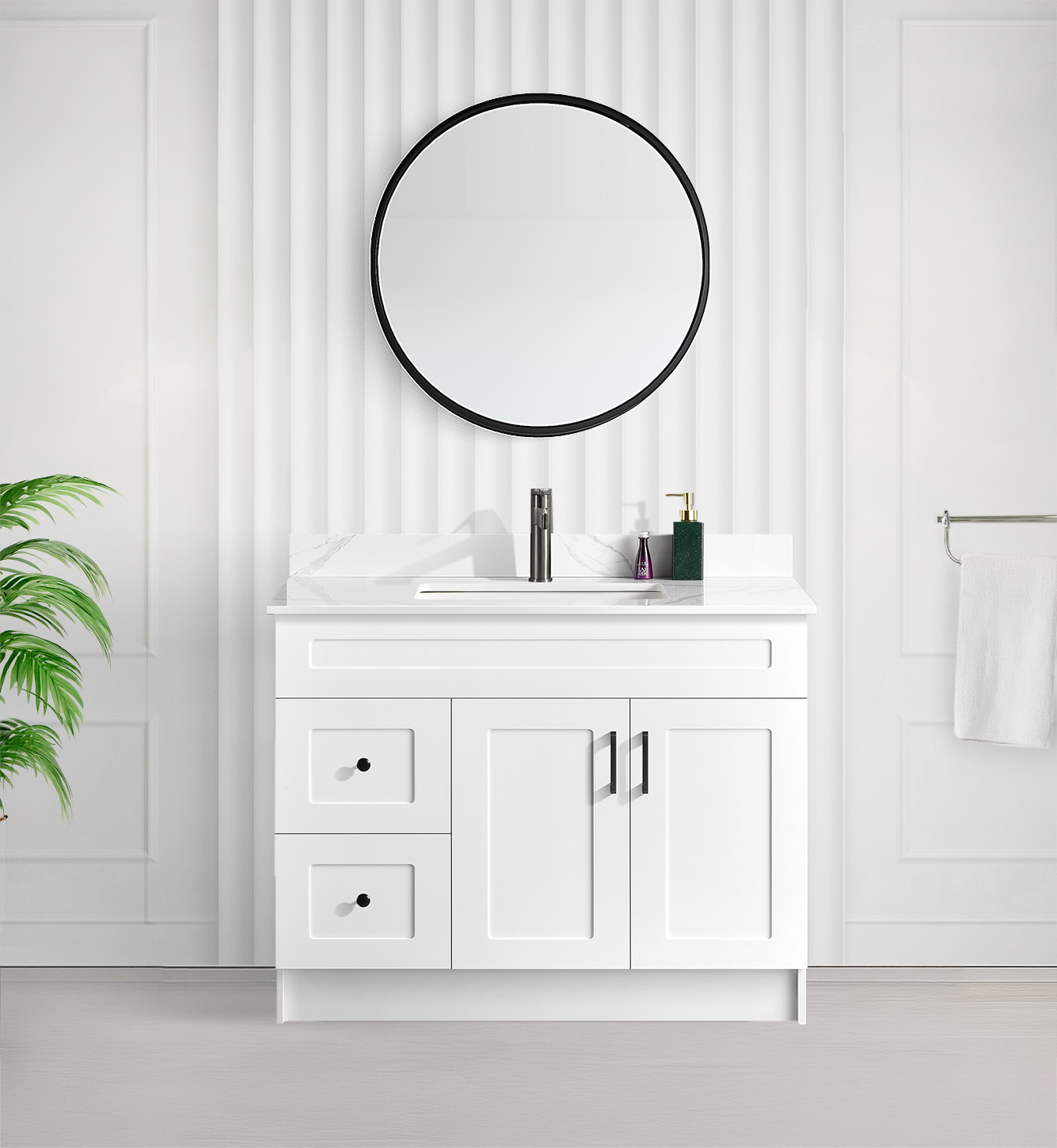 Tridell 21 in. W x 14 in. D x 68 in. H Bathroom Cabinet in Gray Tridell 21 in. W x 14 in. D x 68 in. H Bathroom Cabinet in Gray