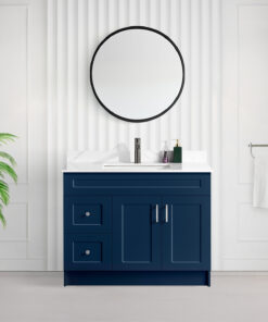 Tesoro 42″ Shaker Bathroom Vanity In Blue With Quartz Countertop 1 (MDF)