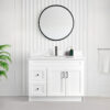 Tesoro 42″ Shaker Bathroom Vanity In White With Quartz Countertop (MDF) 1