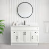 Tesoro 48″ Shaker Bathroom Vanity In White With Quartz Countertop (MDF)