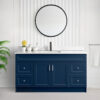 Tesoro 60″ Single Sink Shaker Bathroom Vanity In Blue With Quartz Countertop (MDF)