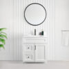 Tesoro 30″ white Shaker Bathroom Vanity With Quartz Countertop (Solid Wood)