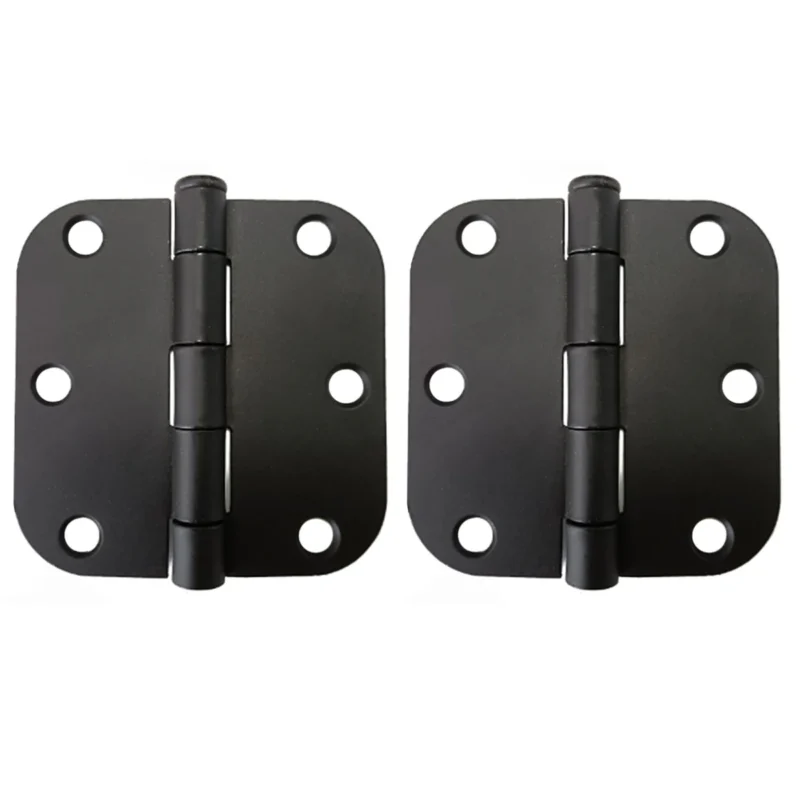 0001367 2pc door hinge 3 a in x 3 a in round corner 58in black steel