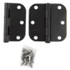 0001368 2pc door hinge 3 a in x 3 a in round corner 58in black steel