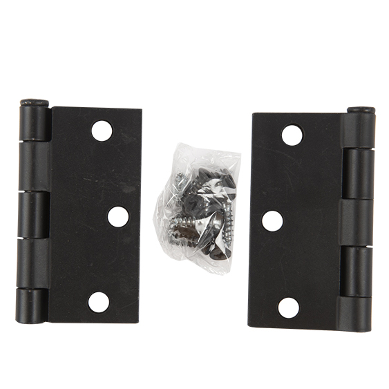 0001375 2pc door hinge 3in x 3in x 2mm square corner black steel